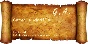 Garai András névjegykártya